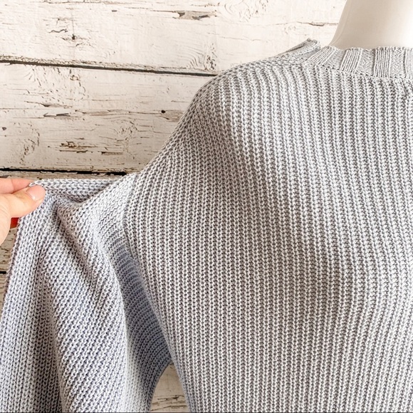 Mustard Seed blue balloon sleeve sweater with mock turtleneck - Picture 2 of 5